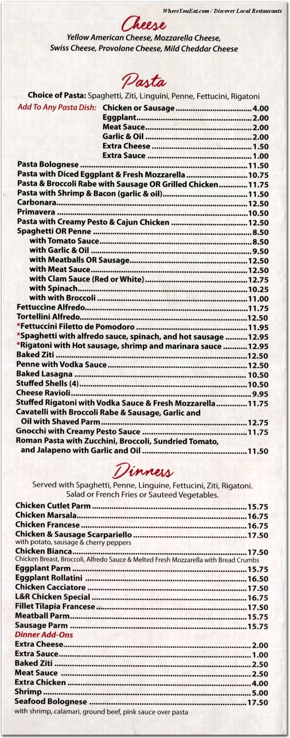menu